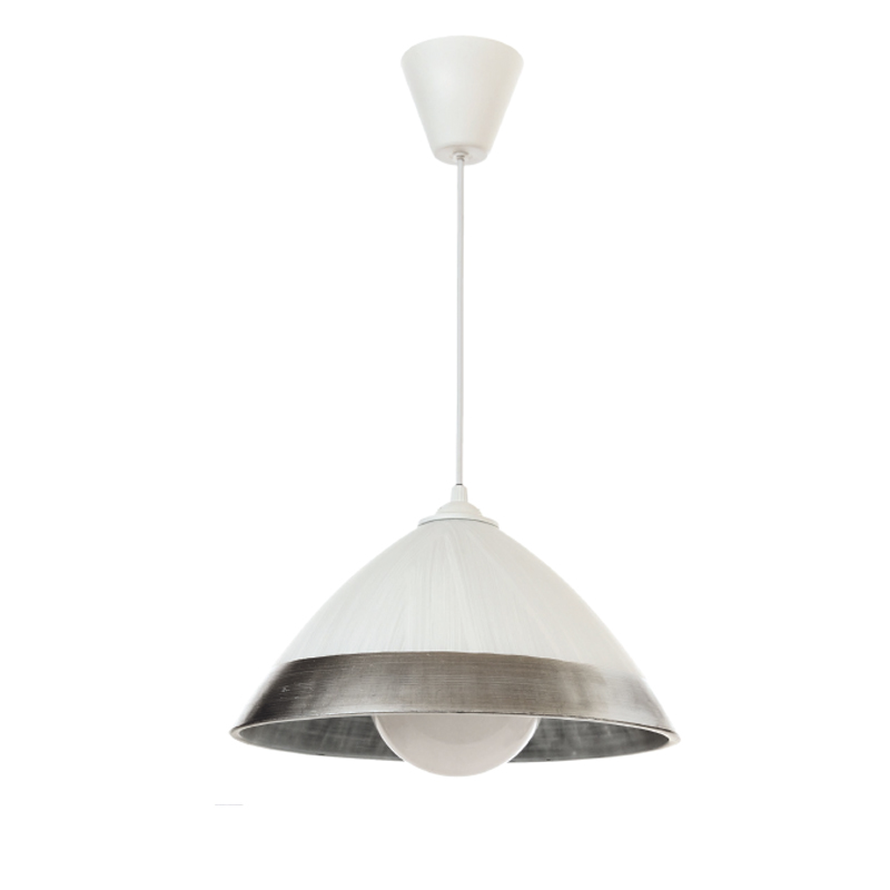 InLight Κρεμαστό φωτιστικό από ασημί γυαλί 1XE27 D:30cm (4409-Β-Ασημί)