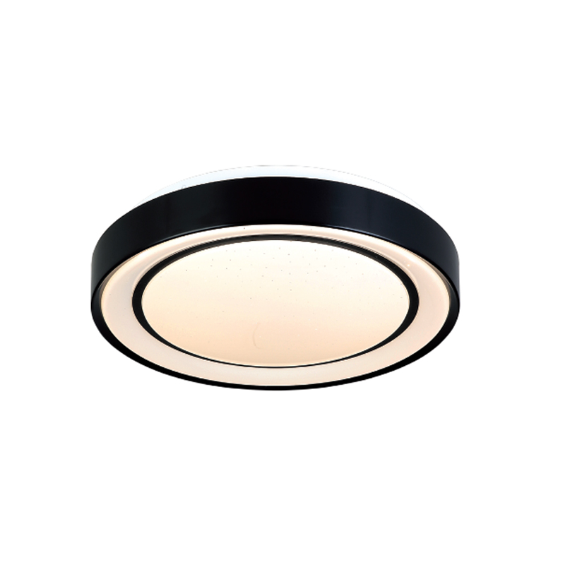 InLight Πλαφονιέρα οροφής LED 27W 3CCT από μαύρο μέταλλο και ακρυλικό D:40cm (42179-Β)