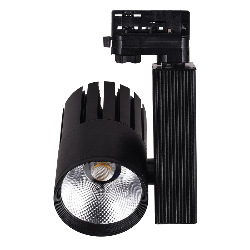 InLight Σποτ τριφασικής ράγας LED 30W 3000K σε μαύρη απόχρωση D:10cmX20cm (T00801-BL)