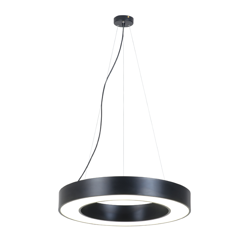 InLight Κρεμαστό φωτιστικό LED 50W 3000K σε μαύρη απόχρωση D:80cm (6041-80-BL)