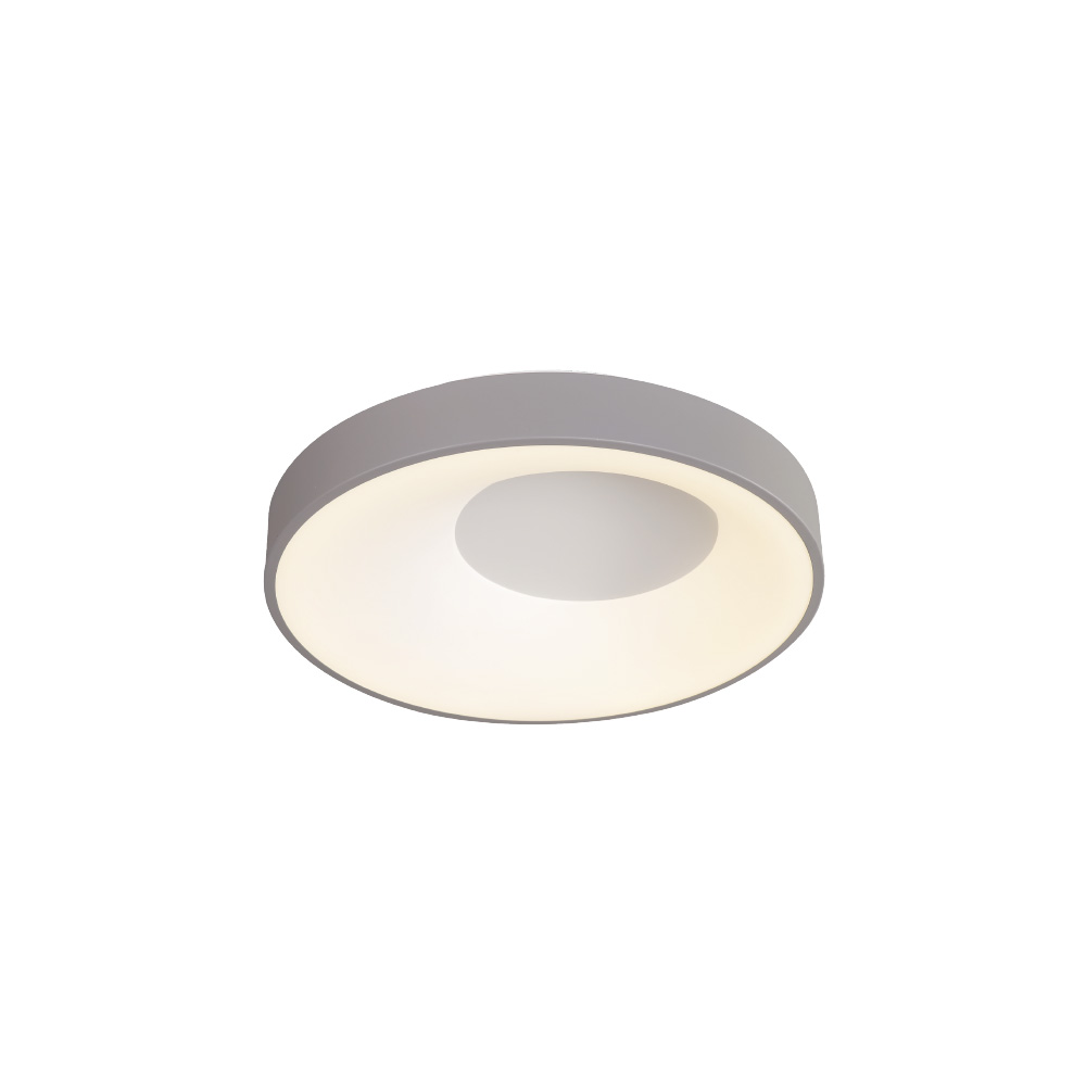Inlight Πλαφονιέρα οροφής LED 36W 3CCT από γκρί μέταλλο και ακρυλικό D:48cm (42040-Grey)