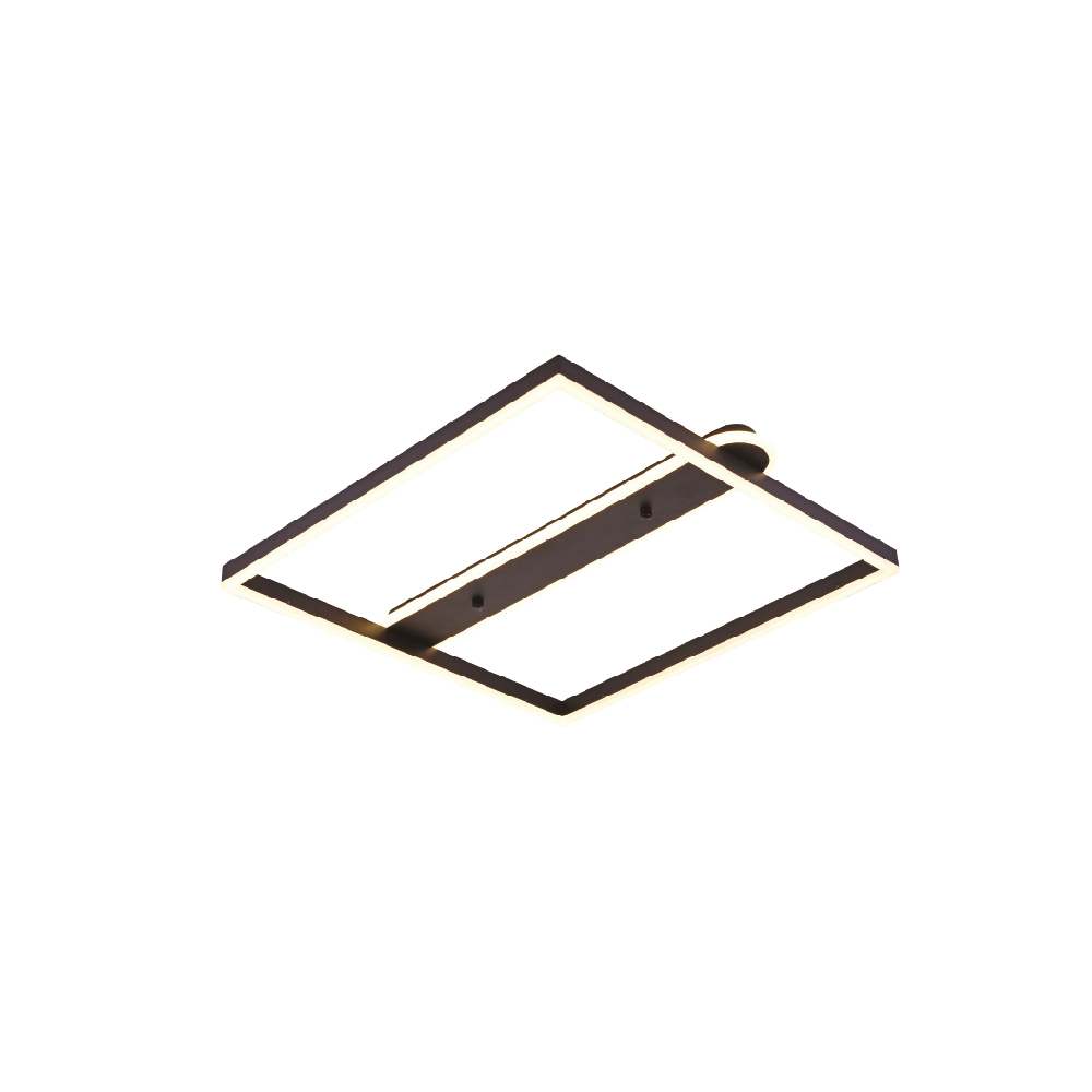 Inlight Πλαφονιέρα οροφής LED 35W 3CCT σε μαύρη απόχρωση D:50x50cm (6110)