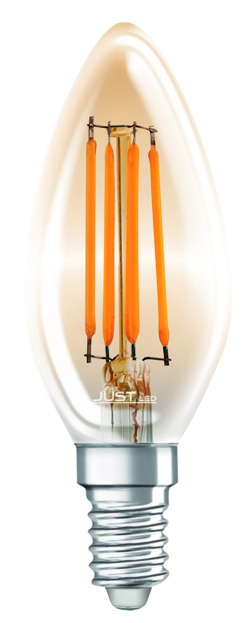 JUST LED JUSTLed-LED Filament Ε14 C35 6W 3000K Φυσικό Amber Dimmable (B143506401)