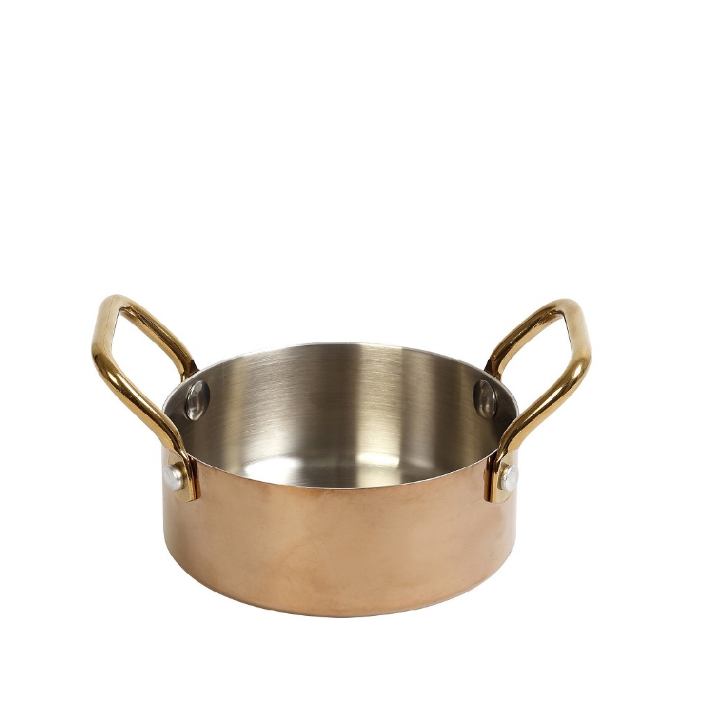 SHINY COPPER ΚΑΤΣΑΡΟΛΑΚΙ ΜΕ 2 ΛΑΒΕΣ 3-PLY SS18/10-SS18/0 500ML D: 12 H: 5CM