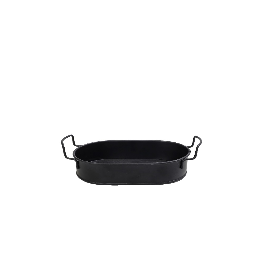 ΔΙΣΚΟΣ ΟΒΑΛ SMALL ΜΕΤΑΛ. ΜΕ ΛΑΒΕΣ ΜΑΥΡΟ 29(34 INCL. HANDLES)X14,5X5CM (smA)