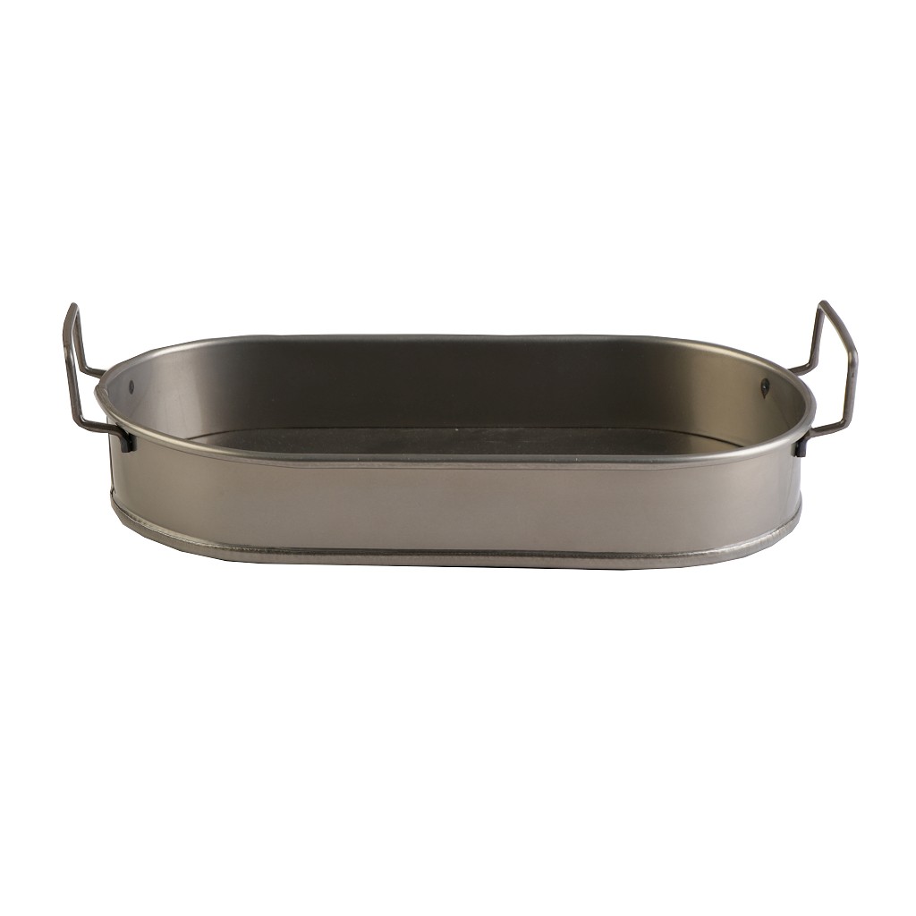 ΔΙΣΚΟΣ ΟΒΑΛ SMALL ΜΕΤΑΛ. ΜΕ ΛΑΒΕΣ ΛΑΔΊ 29(34 INCL. HANDLES)X14,5X5CM
