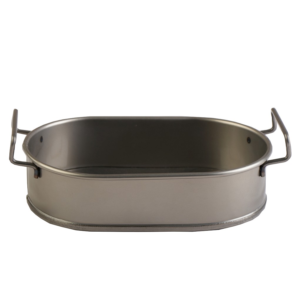 ΔΟΧΕΙΟ ΟΒΑΛ  ΜΕΤΑΛ. ΜΕ ΛΑΒΕΣ ΛΑΔΊ  21(23 INCL. HANDLES)X13X5.5CM