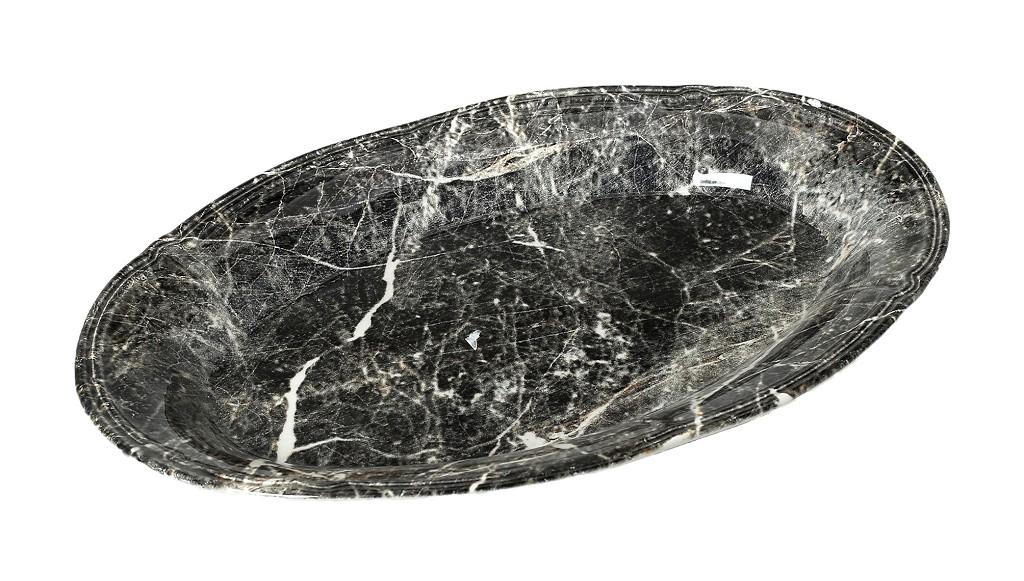 DIS. MARBLE ΠΙΑΤΕΛΑ ΟΒΑΛ ΜΑΥΡΟ 33Χ22ΕΚ