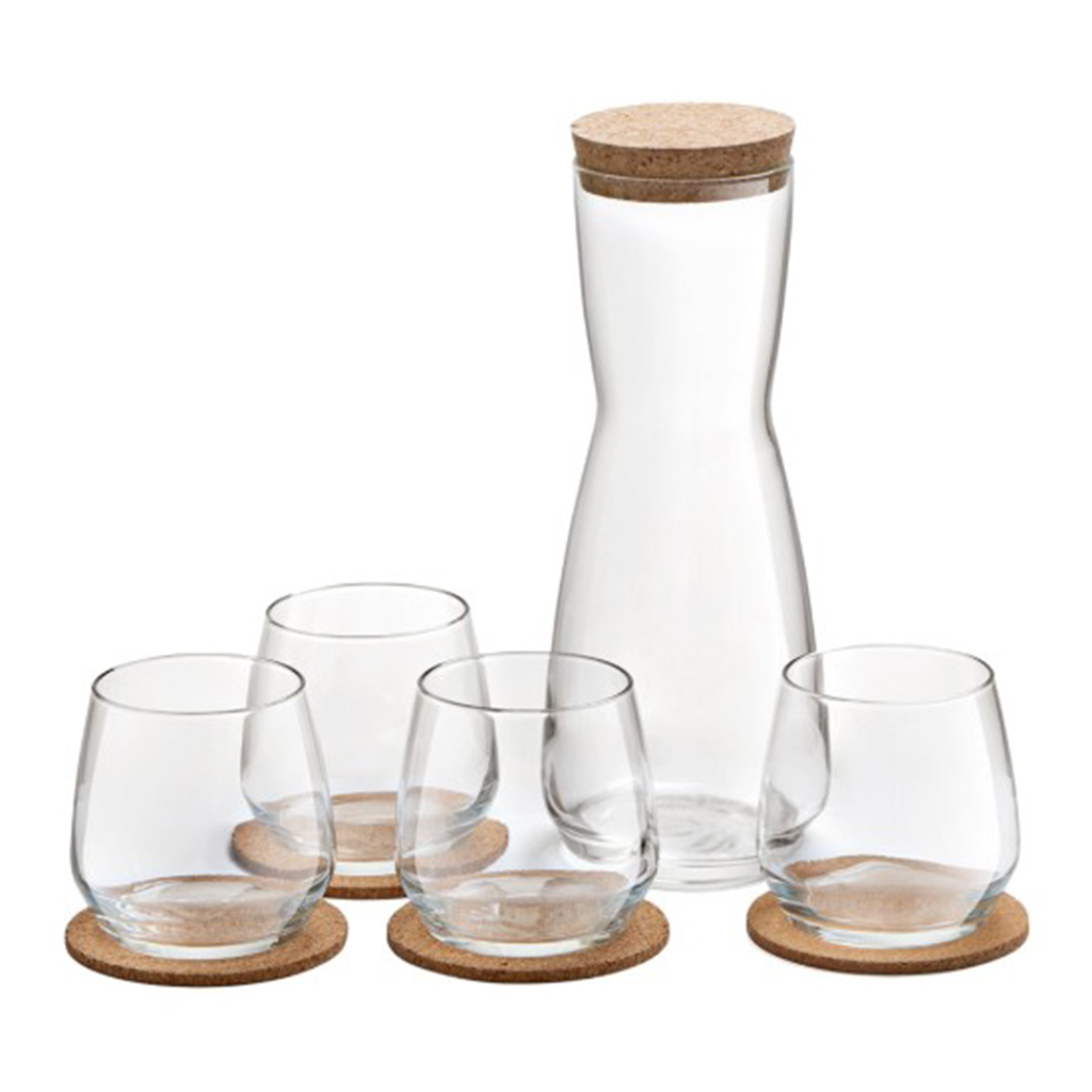R.L. DEBONAIR ΣΕΤ ΚΑΡΑΦΑ 1LT ΜΕ ΦΕΛΟ & 4ΤΜΧ ΝΕΡΟΥ 370ML ΜΕ ΣΟΥΒΕΡ ΦΕΛΟΥ P/72