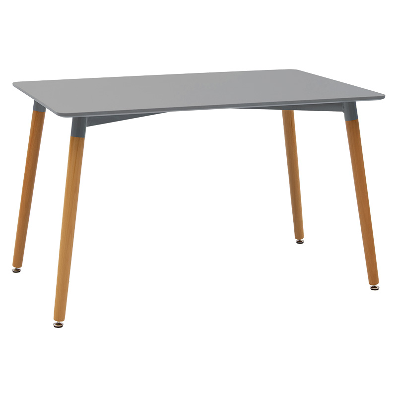 Τραπέζι Natali MDF γκρι gloss-πόδι φυσικό 120x80x76εκ