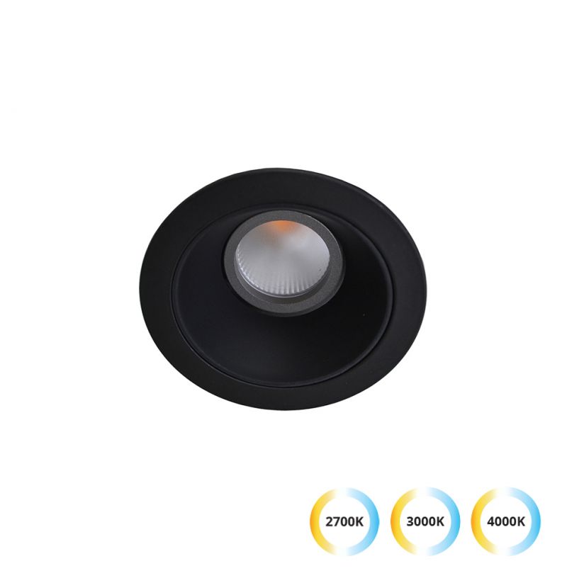 Χωνευτό Σποτ Μαύρο 12W 2700K-3000K-4000K 38° Alea