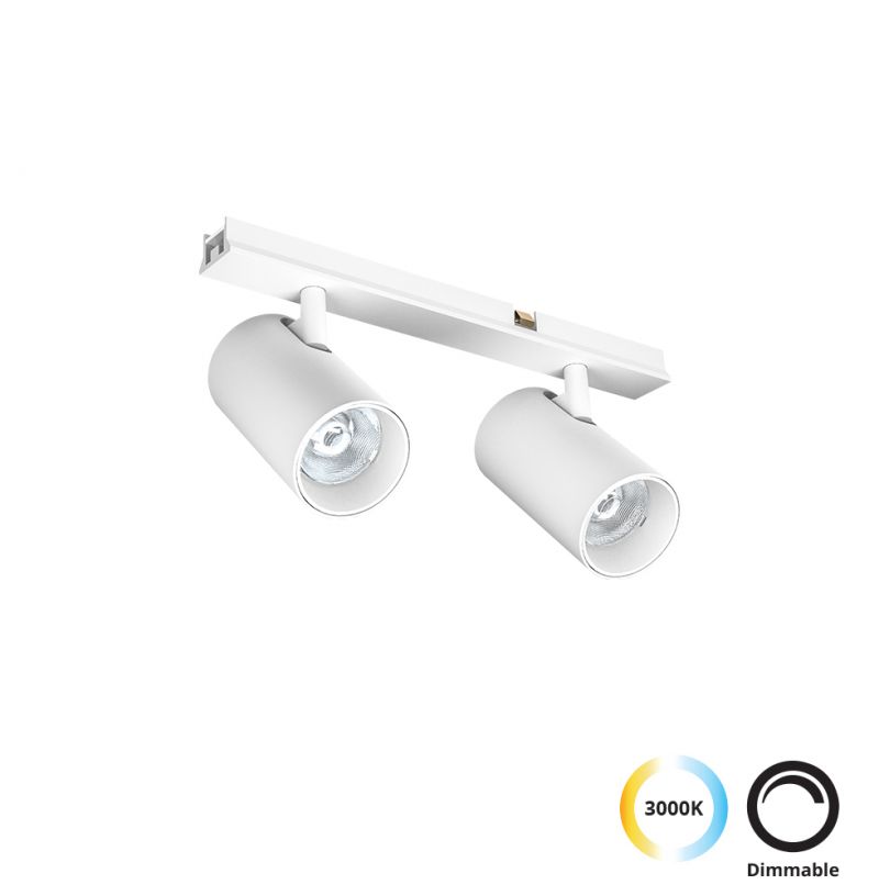 Διπλό Σποτ Track 10W Λευκό Slim Magnetic