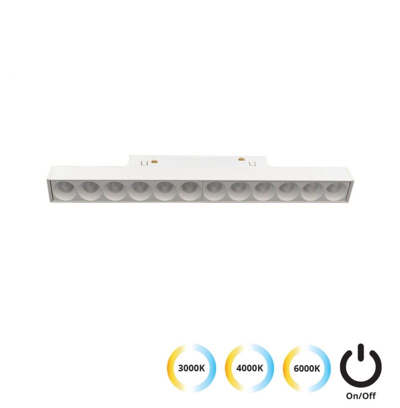 Linear  Antiglare Λευκό L:220 3 CCT Magnetic (ON-OFF)